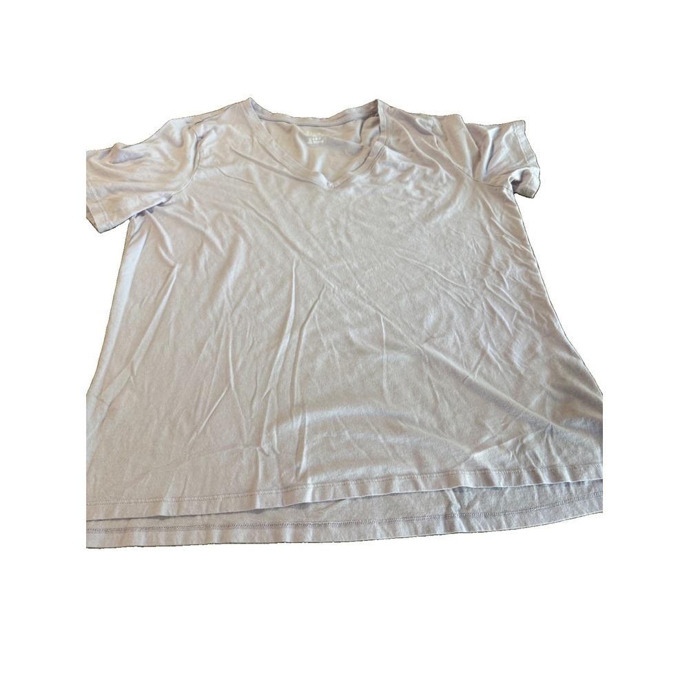 Members Mark Womens XXL Essential V-Neck Tee Wisteria Lavender Pima Cotton Modal